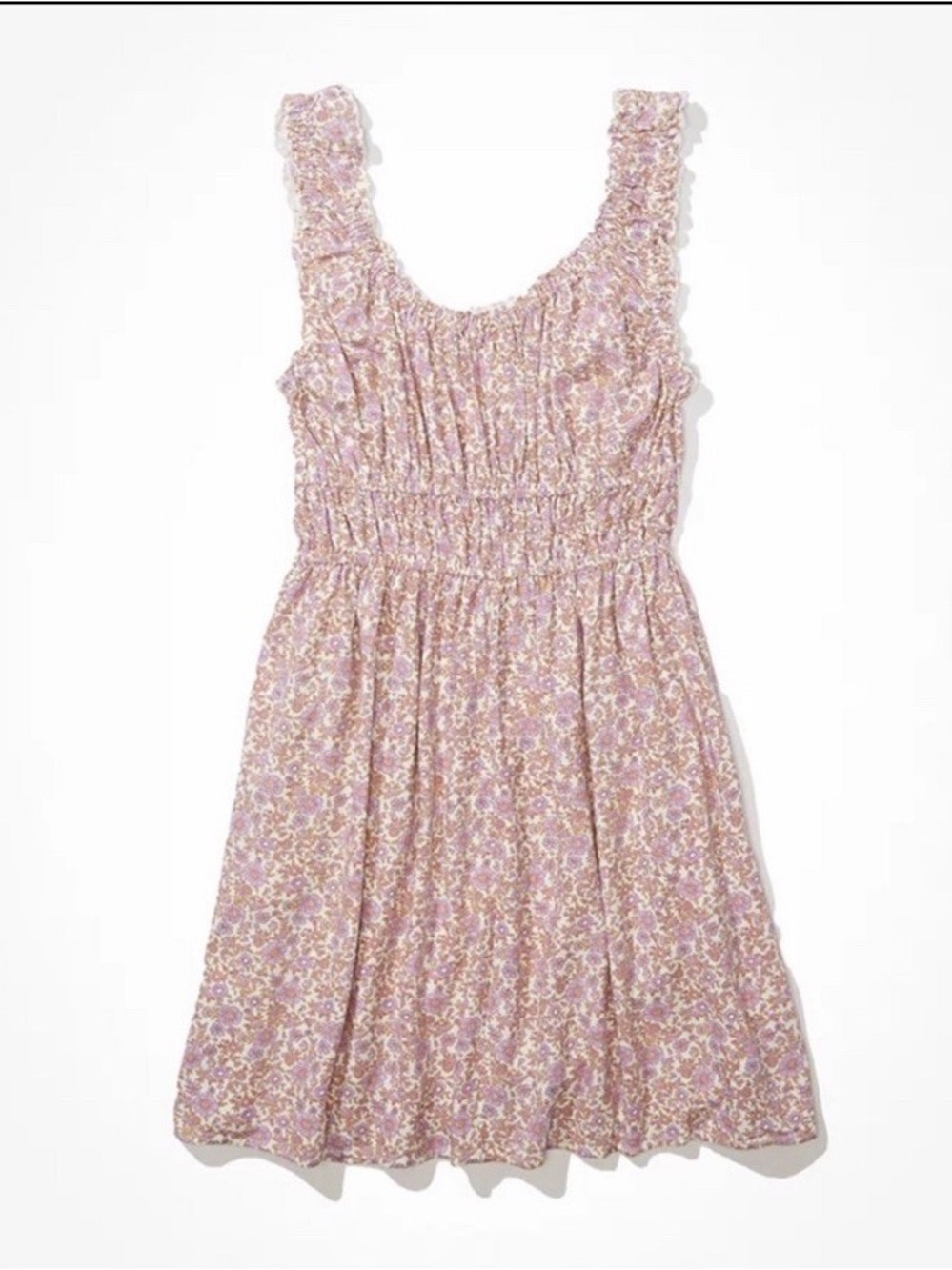 American Eagle Outfitters Lavender and Cream Floral Sundress